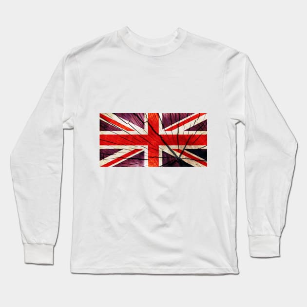 Flag of the United Kingdom - Tree Trunk Wood Long Sleeve T-Shirt by DrPen